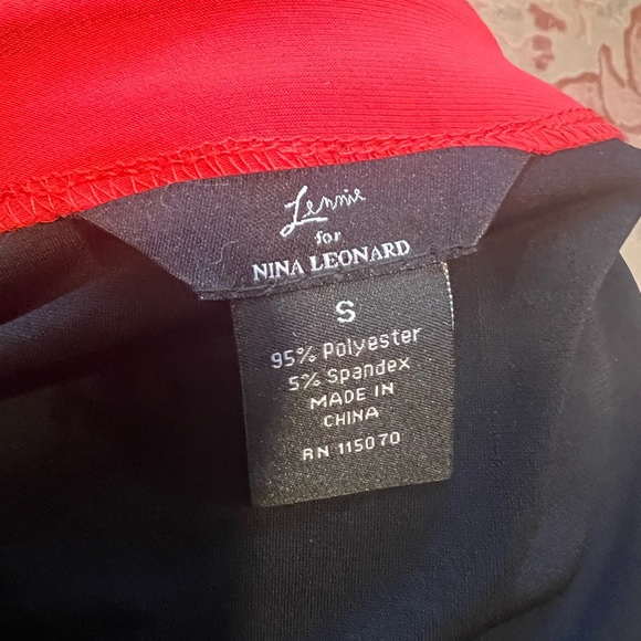 Lennie For Nina Leonard NWT Black/red/white Midi Dress 2 Piece Size Small - Picture 5 of 5